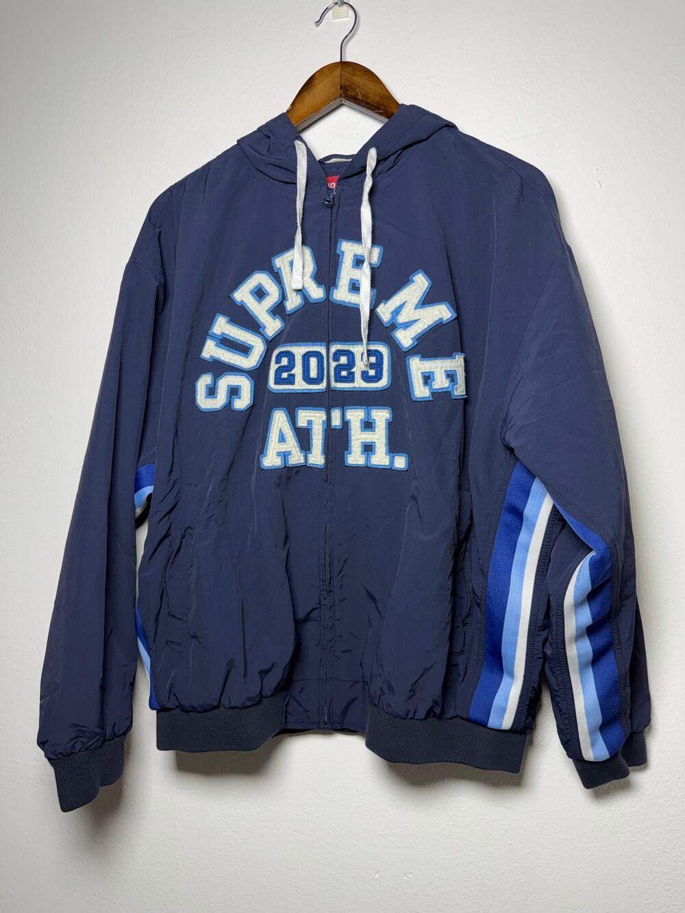 Supreme Appliqué Hooded Track Jacket 'Navy'